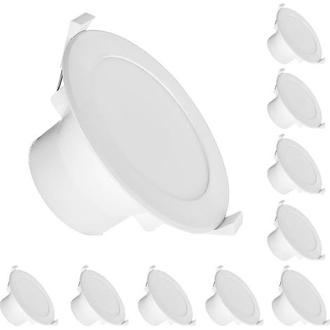 Downlights LED Encastrés Dimmables - 10W, 3 Températures de Couleur, Découpe 90mm-100mm - Lot de 10 (1/5)