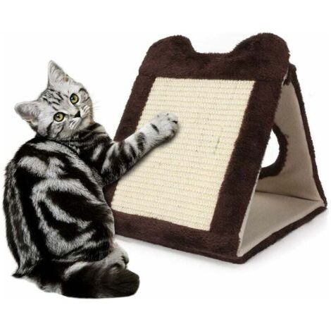 QORVA-Griffoirs pour Chats, Tapis Triangulaire en Sisal Résistant, Chats Ondulé Planche à Gratter avec Multiples Angles-Fei Yu