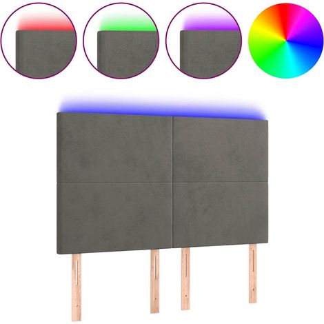 Maison Exclusive - Cabecero con luces LED terciopelo gris oscuro (1/5)