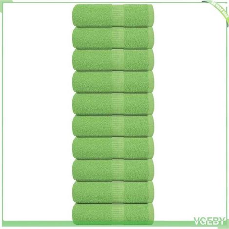 137021 Serviettes d'invité 10pcs vert pomme 30x50cm 360g/m² 100% coton 7291712404832 (1/5)