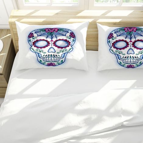 Ensemble de literie 3 pièces à motifs originaux, en fibre de polyester confortable : housse de couette et taies d’oreiller (220 x 240 cm, 50 x 75 cm x 2). (1/5)