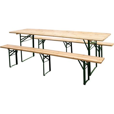 1PZ SET BIRRERIA PLUS Tavolo cm. 220x70x76h+panche 3 gambe