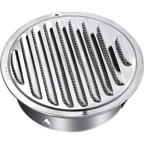 Grille Aeration 120 mm Grille Ventilation, Grille D'aération en Acier Inoxydable Grille D'évacuation D'air Ronde avec Filet pour Cuisine, Salle de Bain (1/5)