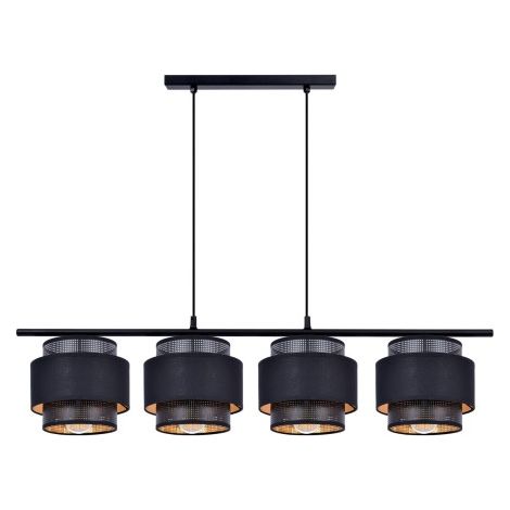 Suspension linéaire noire/or 96 cm 4xE27 pour table