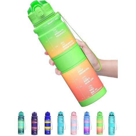 Trinkflasche Kinder Auslaufsicher Tritan 500 ml Grün-gelb-orange (1/5)