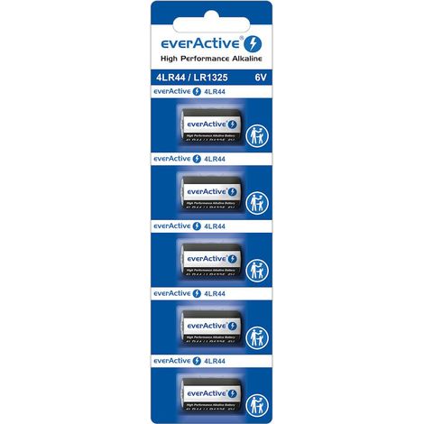 everActive 4LR44 / LR1325 / 544A Alkaline-Batterie – Blisterpackung mit 5 Stück (1/2)