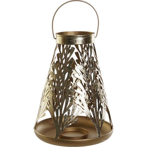Metallstehlampe 25x25x42 Gold Metall Multicolor -Farbfamilie Laterne und Details Details (1/4)