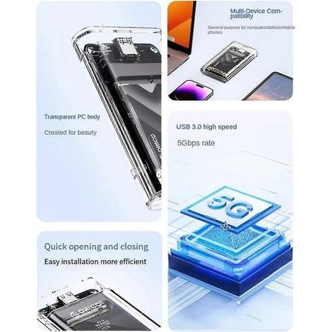 Externer Adapter mSATA SSD Gehäuse auf USB 5 Gbit/s
