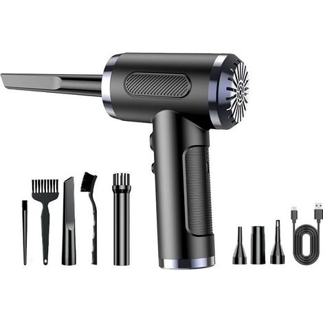 Air Blower Gun, 3 Speed 50,000 RPM Dry Air Blower for PC, USB Rechargeable Computer Dust Removal with 6000mAh Battery for Laptop, Keyboard, Car, Sofa (1/4)