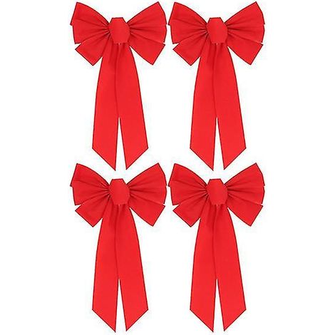 Lot de 4 décorations de nœuds papillon pour sapin de Noël, jolis ornements en peluche pour les fêtes de fin d'année (taille (1/4)