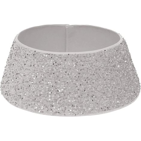 Tapis de sapin de Noël à paillettes, collerette de sapin de Noël scintillante, élégante base de sapin scintillante avec imprimé festif, anneau de sapin de Noël pliable (1/5)