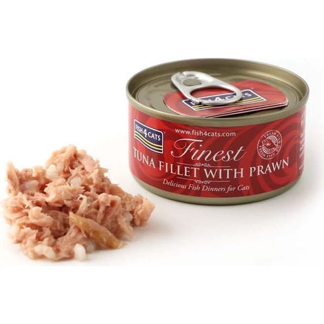 Fish4Cats – Thunfischfilets mit Garnelen – Nassfutter für Katzen, 70 g