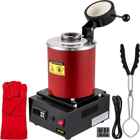 SIHAO 3KG 1750W elektrischer Schmelzofen mit Graphittiegel Gold Metall Silber