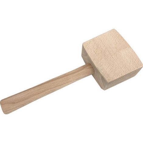 Diamwood Maillet de Menuisier en Bois d'Hêtre Brut avec 2 Frappes - 55x90 mm et 115x90 mm - Longueur 310 mm - Poids 510 grammes - Outil Idéal pour Travaux de Menuiserie