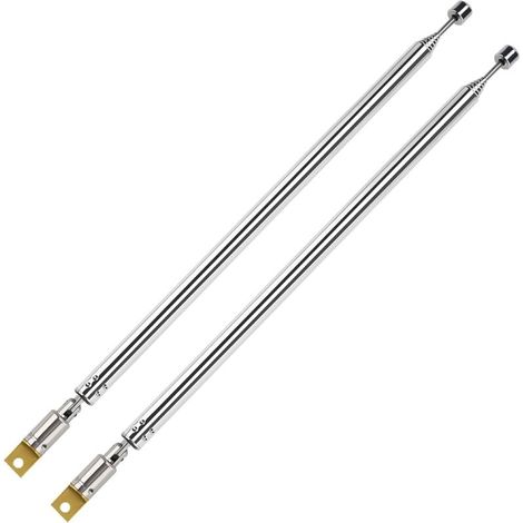 2 Pieces 100cm 7 Sections Telescopic Antenna, Portable FM Telescopic Antenna, Portable FM Radio Antennas, for TV Dab AM/FM Stereo Reception (1/5)