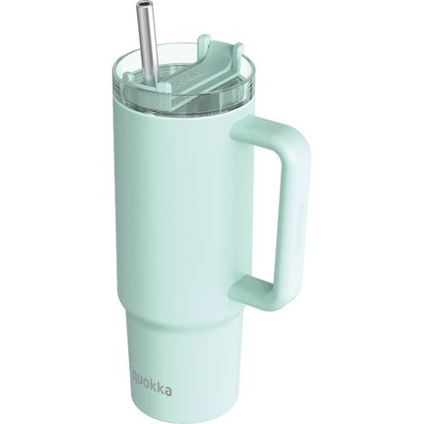 Quokka Stream - Tazza termica in acciaio inossidabile da 950 ml con cannuccia (turchese) (1/3)