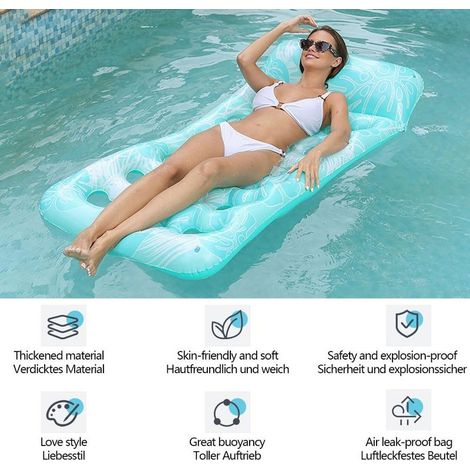 Hamaca para piscina, flotador inflable para piscina, hamaca flotante reclinable 4 en 1, hamaca de agua, boyas inflables y colchón, accesorios inflables para piscinas rosa roja, verano | en línea Hamaca para piscina, flotador inflable para piscina, hamaca flotante reclinable 4 en 1, hamaca de agua, boyas inflables y colchón, accesorios inflables para piscinas rosa roja, verano | en línea