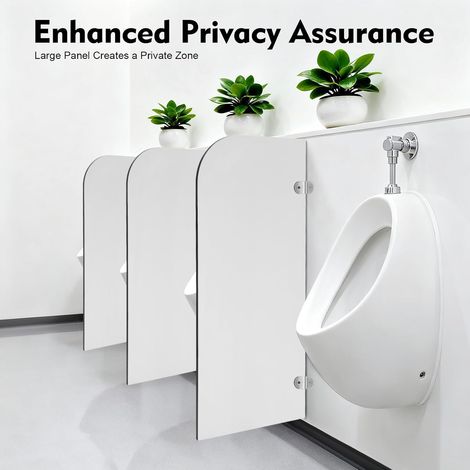 Urinal Partition Panel 40x90cm, Toilet Divider with 304 Stainless Steel Brackets, Waterproof & Fire-Retardant Privacy Screen for Public Restrooms, Commercial Bathrooms (1/5)