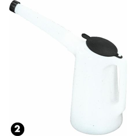 Brocca in polietilene per travaso carburante 2L con beccuccio flessibile