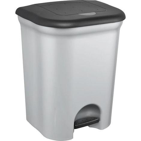 keeeper Pattumiera a Pedale con 2 Contenitori per Rifiuti, 2x 11 L, Torge, Argentato (1/4)