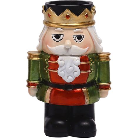 Nussknacker-Kerzenhalter, rostfrei, dekorativ, kompakt, mit Nussknackerfiguren (1/2)