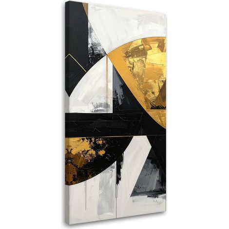 Wandbild Abstraktion Formen schwarz gold 40x80 cm (1/5)
