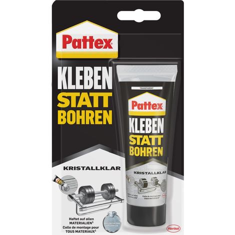 Pattex Montagekleber Kleben statt Bohren Kristallklar 90 g Tube, transparent Kraftkleber (1/4)