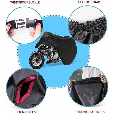 Telo coprimoto - Per uso interno ed esterno - Per Harley-Davidson, Honda, Suzuki - Nero - 3XL (295 x 110 x 140 cm) (1/4)