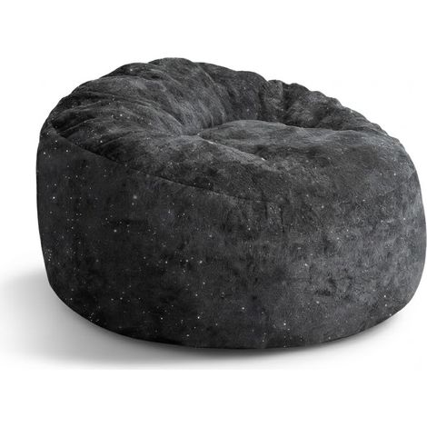Sitzsack Sessel mit hoher Rückenlehne Tiefe Sitzfläche Umhüllender Komfort für Wohn und Schlafzimmer Flanell Schwarz (1/5)
