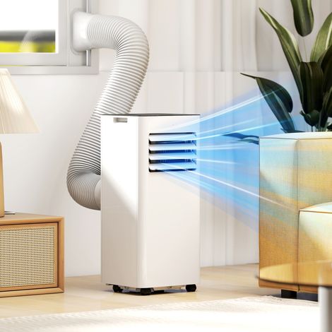 Climatiseur 3-en-1 ventilateur écran LED filtre lavable minuterie, blanc-