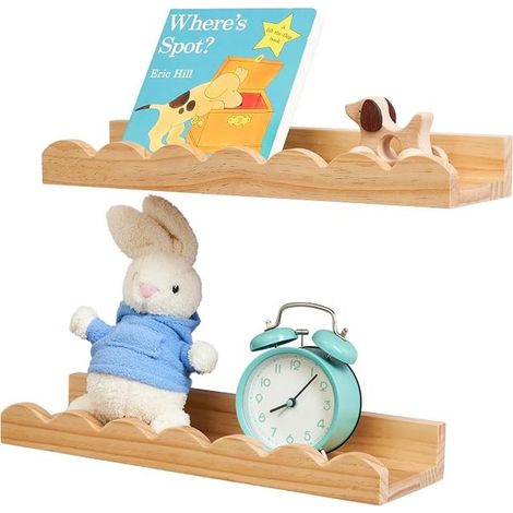 Étagère Flottante , étagères murales festonnées en Bois Massif pour Chambre d'enfant, Chambre de Tout-Petit, Baie vitrée, 30 cm (1/2)