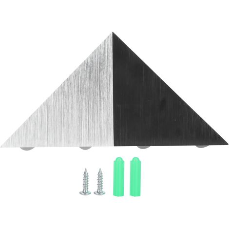 Lampadaire Murale LED Triangle Decorative – Aluminium Argent Noir – 6 LEDs, 5W, Blanc Chaud – IP20 (Pour Chambre, Café, Bar, Salon) – Kit 1 Lampe + 2 Vis/Fixations