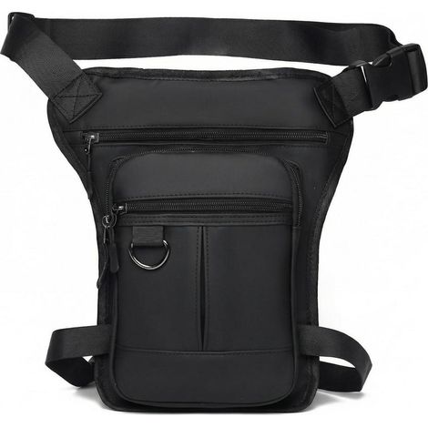 Beintasche Herren wasserabweisend Oxford Stoff für Motorrad Outdoor Alltag Schwarz (1/5)
