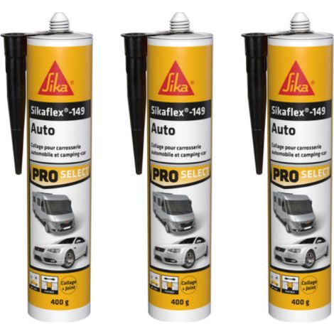 Lot de 3 mastics colle Auto SIKA Sikaflex 149 - Noir - 400g