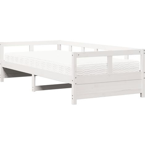 Maison Exclusive - Tagesbett mit Matratze Weiß 80x200 cm Massivho