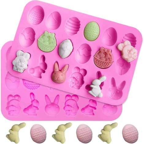 2 Moule, Silicone Alimentaire, Lapin Oeuf, Résistant Chaud Froid, Cuisson Fête Pâques (1/5)