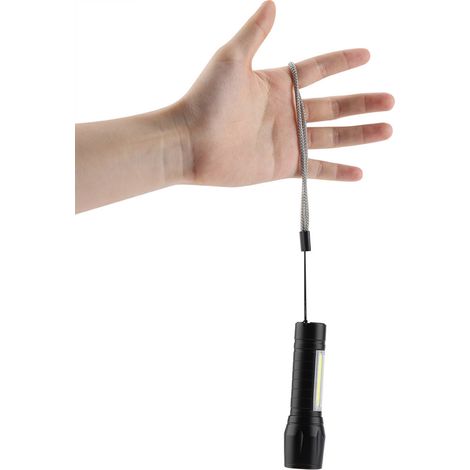 Lampe torche LED portable étanche XPE + COB avec zoom télescopique et 3 modes d'éclairage pour l'extérieur (1/5)