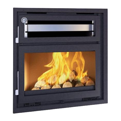 Fm Calefaccion – Insert à bois avec four FIREMATIC Ohio 12.8 kW – Système double combustion – Volume de chauffe 340 m3 – Raccordable à l'air (1/7)