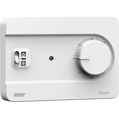 Thermostat d'ambiance pour Chaudière Alimentation par Piles Blanc Vemer VE757300 Olympo