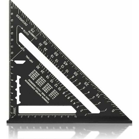 Equerre Menuisier MULTI FONCTIONS Metal Aluminium Regle Équerre Trusquin Guide Raporteur Angle 45 90 Degres/Outillage Charpentier/Outil Traçage Guidage Menuiserie Bois (1/4)