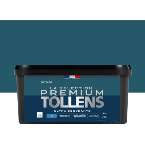 Tollens - Peinture intérieure couleurs - La Sélection Premium Mat - Ultra Couvrante - Vert Paon 2,5 L - 30m²
