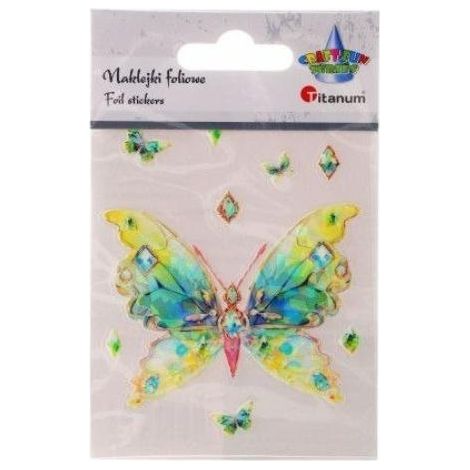 Autocollants papillon métallisés 75 x 89 mm, lot de 9