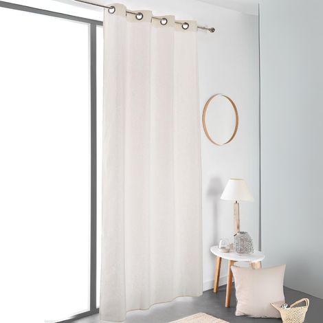 Rideau esprit naturel Blanc cassé 135x180 cm (1/2)