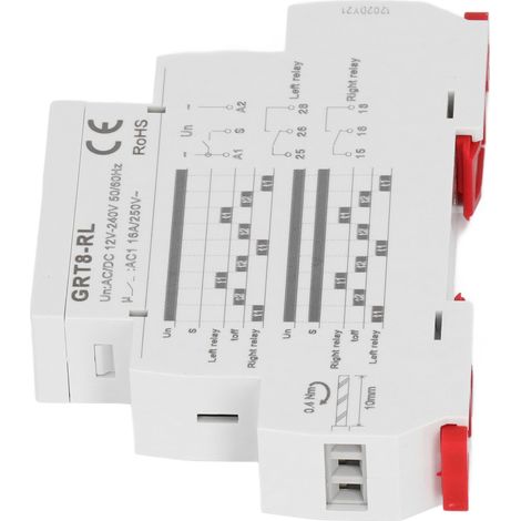 Zeitrelais mit Wechselstrom-/Gleichstrombetrieb (12–240 V, 0,1 s bis 10 Tage) mit LED-Anzeige (1/5)