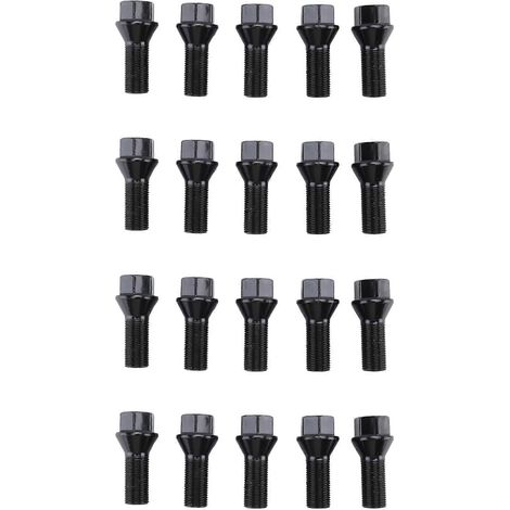 20 écrous antivol de roue M14 x 1,25 noirs en acier 36136781151 pour BMW X3 X5 E70 E71 F20 F25 X5 X6 (1/5)