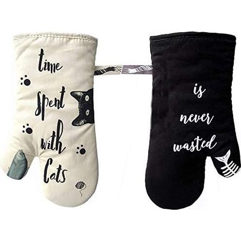 Gants maniques en Coton pour Les Amoureux des Chats, Gants de Four résistants à la Chaleur pour la Cuisson (Coton) (1/5)