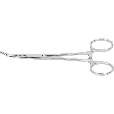 Pince hémostatique 14 cm en acier inoxydable à pointe courbée, pince à épiler pour poils d'animaux, matériel pour le bétail (1/5)