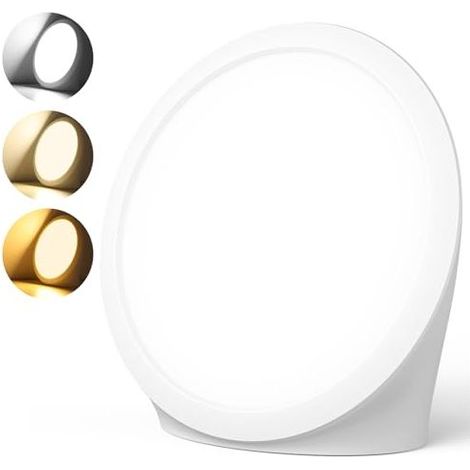 Lampe de Luminothérapie, 10000 Lux Photothérapie Lampe de du Jour avec 3 Couleurs de Lumière, 6 Minuteurs, 5 Intensités Lumineuses Réglable, Lampe Solaire Sans UV Fonction Pour Bureau Maison (1/5)