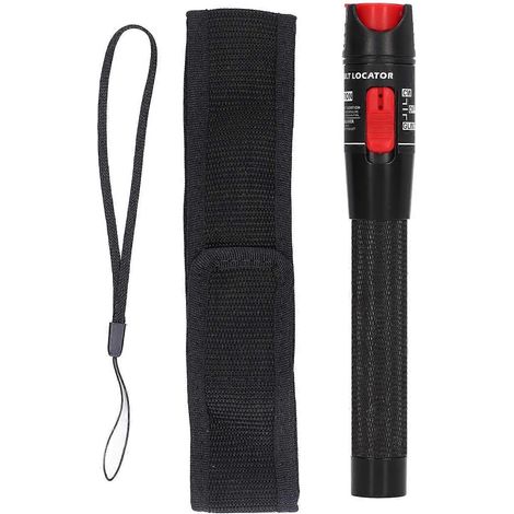 Stylo localisateur de défauts à fibre optique noir avec poignée antidérapante et lumière rouge ergonomique.