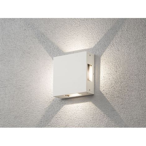 LED Außenwandleuchte CREMONA Aluminium Höhe 17cm, Weiß (1/5)